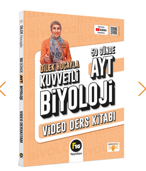 Dilek Hocayla 50 Günde AYT Biyoloji Video Ders Kitabı F10 Yayınları