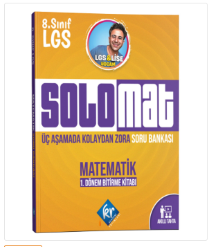 8. Sınıf LGS Solomat Matematik 1. Dönem Soru Bankası KR Akademi Yayınları