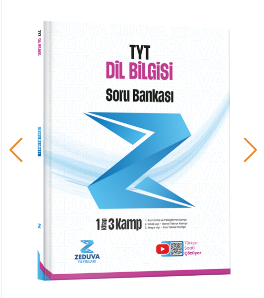 Zeduva Yayınları Türkçe Saati TYT Dil Bilgisi 1 Kitap 3 Kamp Soru Bankası