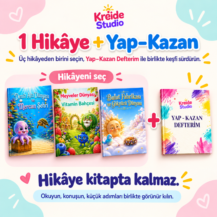 1 Hikâye + Yap–Kazan Defterim | Kreide Seti