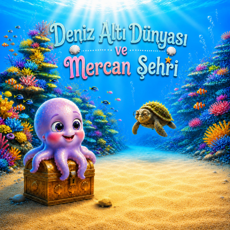 Deniz Altı Dünyası ve Mercan Şehri | Kişiye Özel Hikâye Kitabı