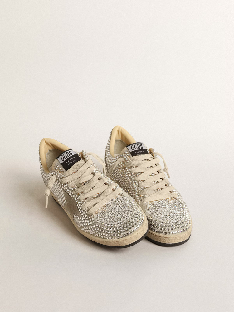 Golden Goose Women’s Ball Star with Swarovski crystals and gray suede star ( Premıum )
