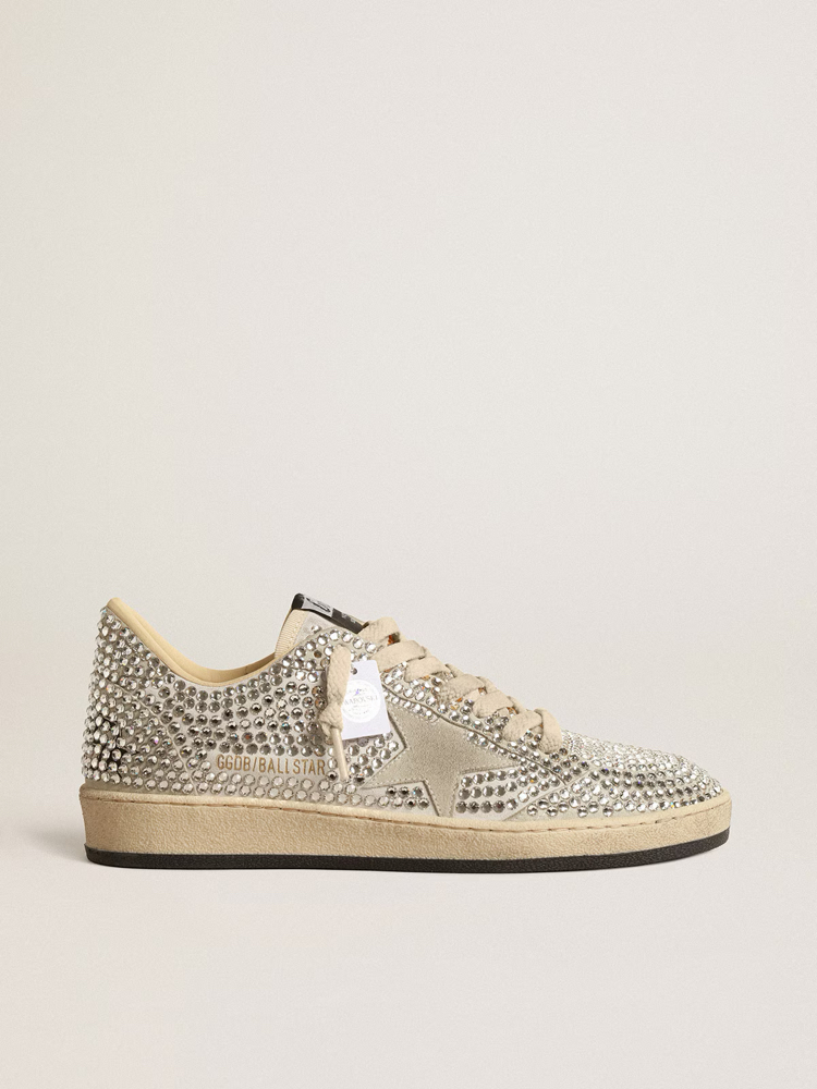 Golden Goose Women’s Ball Star with Swarovski crystals and gray suede star ( Premıum )
