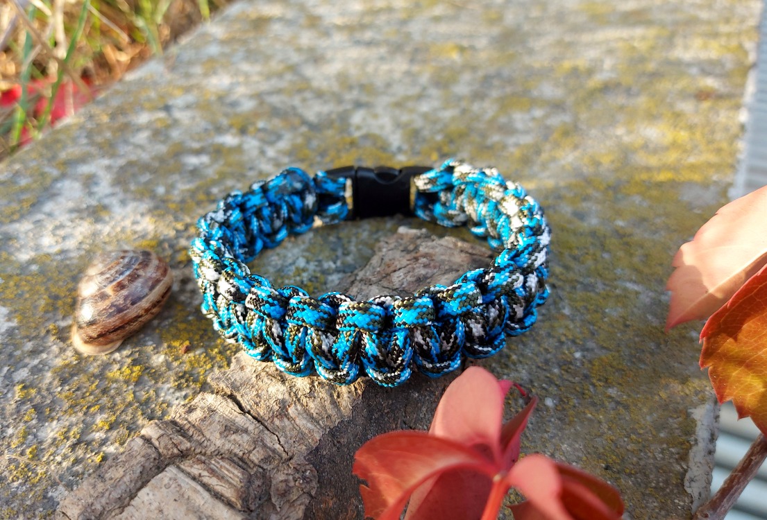 Mavi Kırçıllı Paracord Bileklik