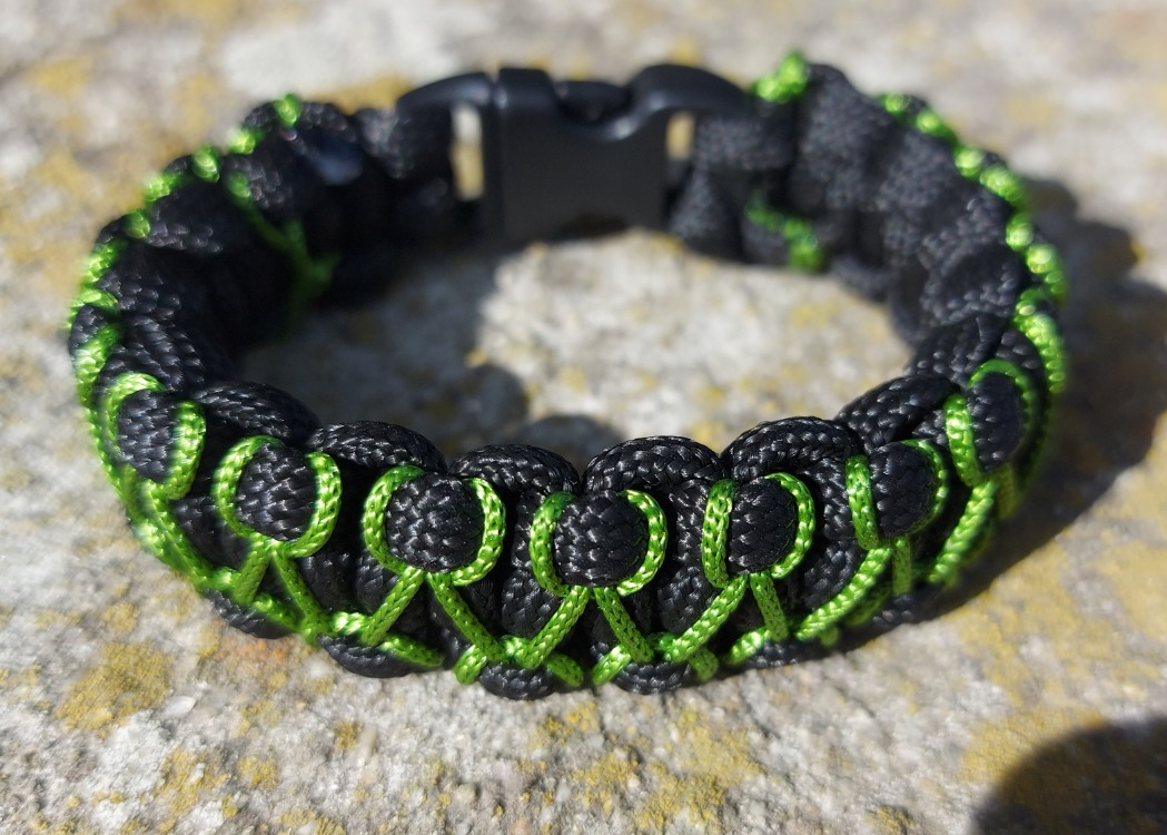 Siyah & Yeşil Zincir Paracord Bileklik