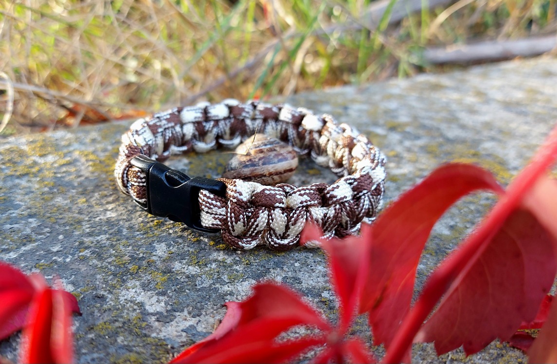 Kahverengi Kamuflaj Paracord Bileklik