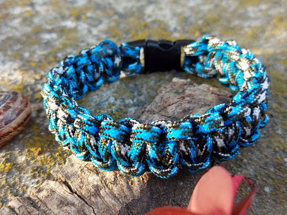 Mavi Kırçıllı Paracord Bileklik