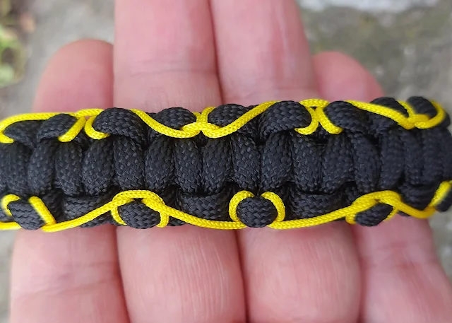 Siyah & Sarı Kenar Örgü Paracord Bileklik