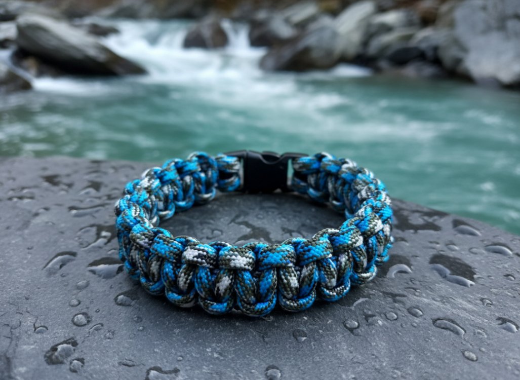 Mavi Kırçıllı Paracord Bileklik