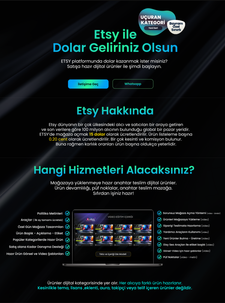 ETSY ile Dolar Geliriniz Olsun - Başlangıç Paket