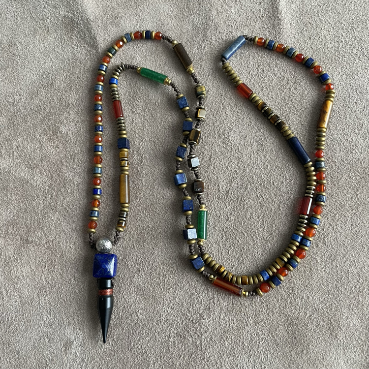 Lapislazuli akik tılsım kolye 