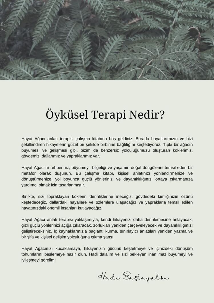 Yaşam Ağacı Öyküsel Terapi Çalışma Kitabı 