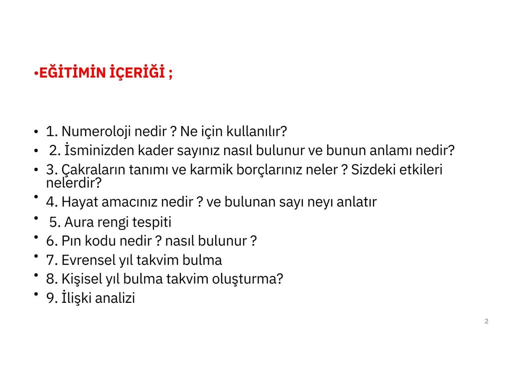 Numeroloji Eğitim Kitabı