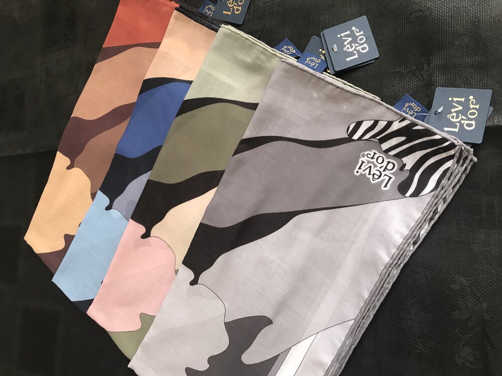 Levidor Zebra Desen Pamuk soft eşarp Mavi