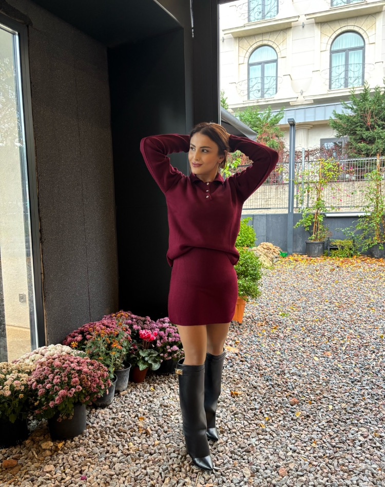 Bordo triko takım