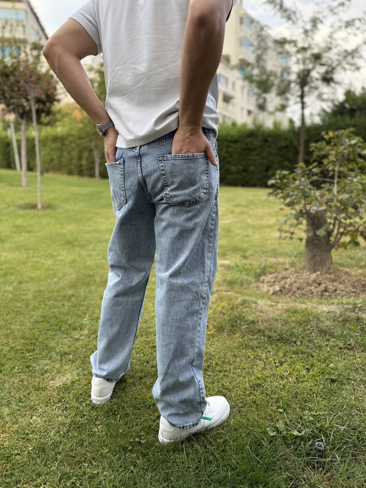 Premium Kot Mavi Baggy Pantolon