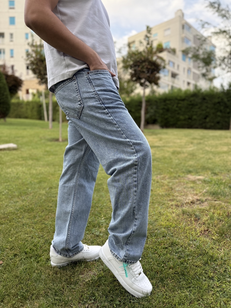 Premium Kot Mavi Baggy Pantolon