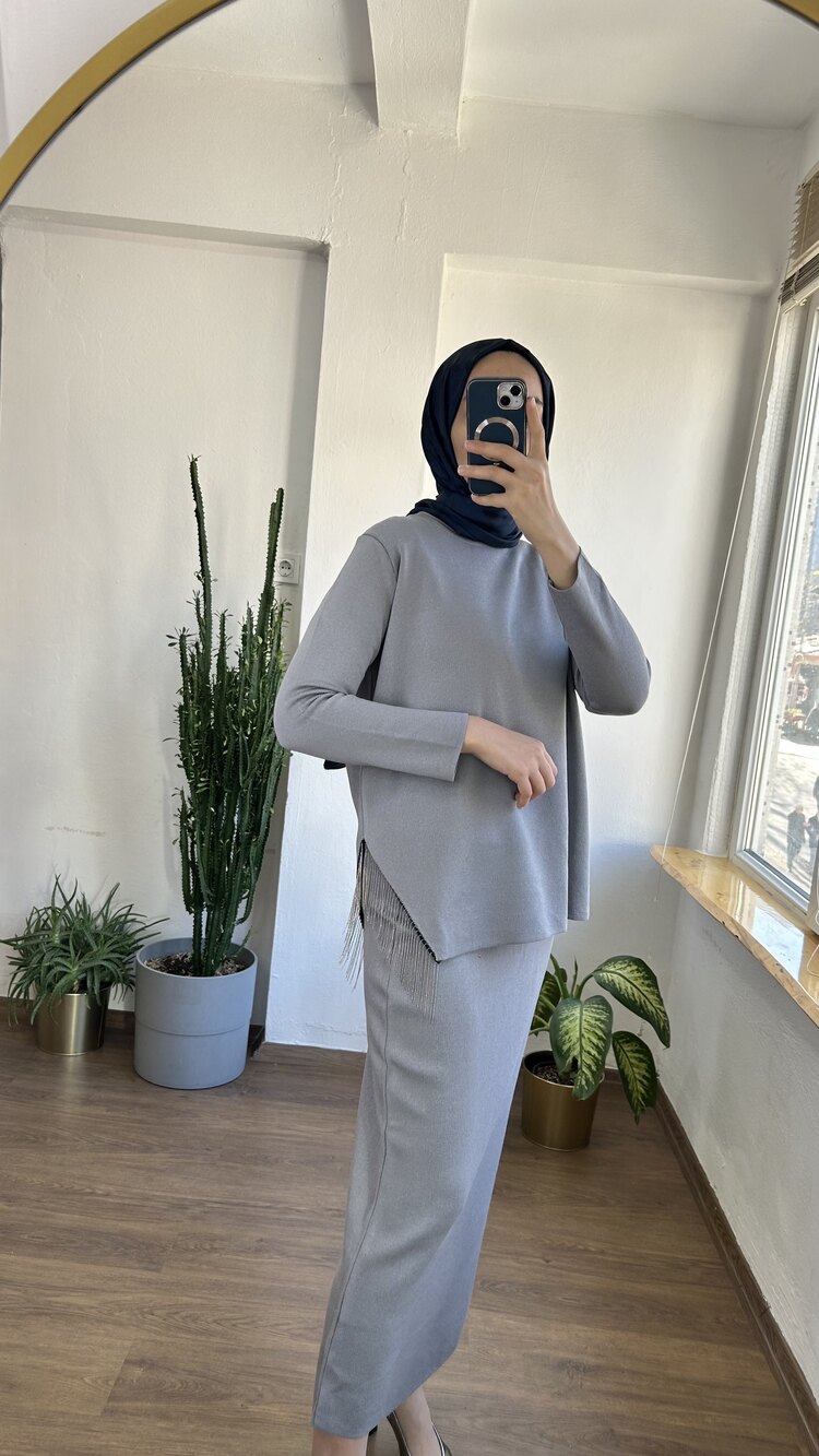 Simli triko takım