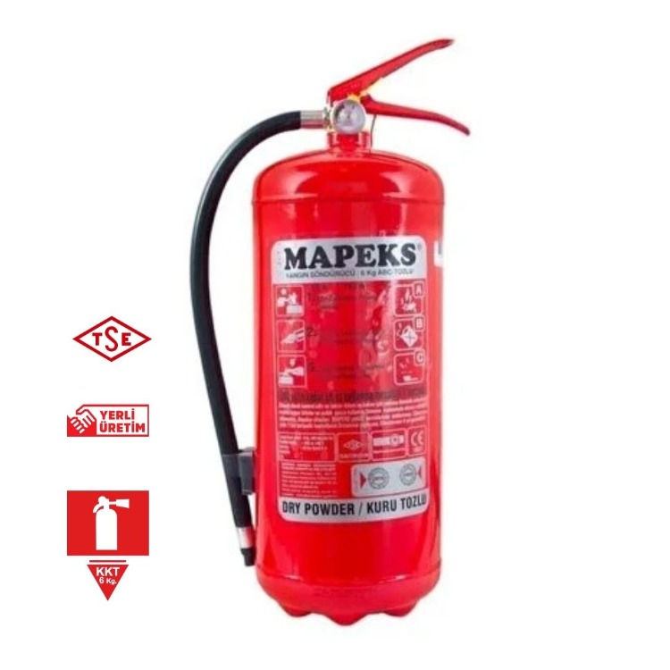 Yangın Tüpü 6 kg (MAPEKS MARKA) Kuru Kimyevi Toz