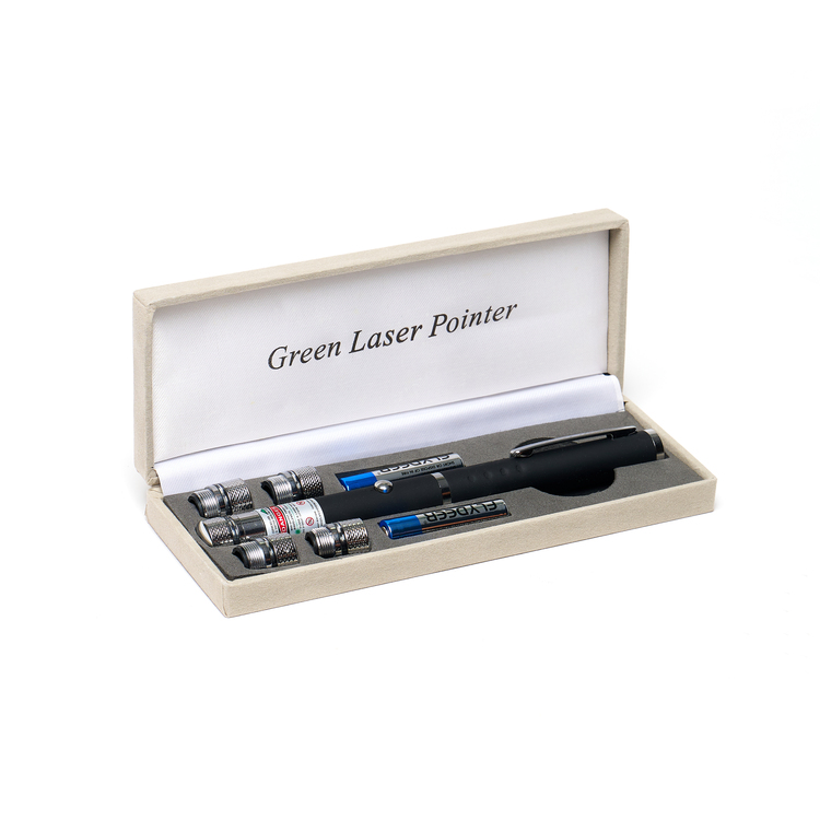 Yeşil Lazer Pointer Pilli 5 Başlıklı