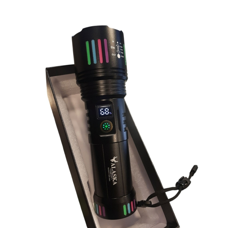8000 Lümen / 80W Güç / Şarjlı Metal Zoomlu El Feneri