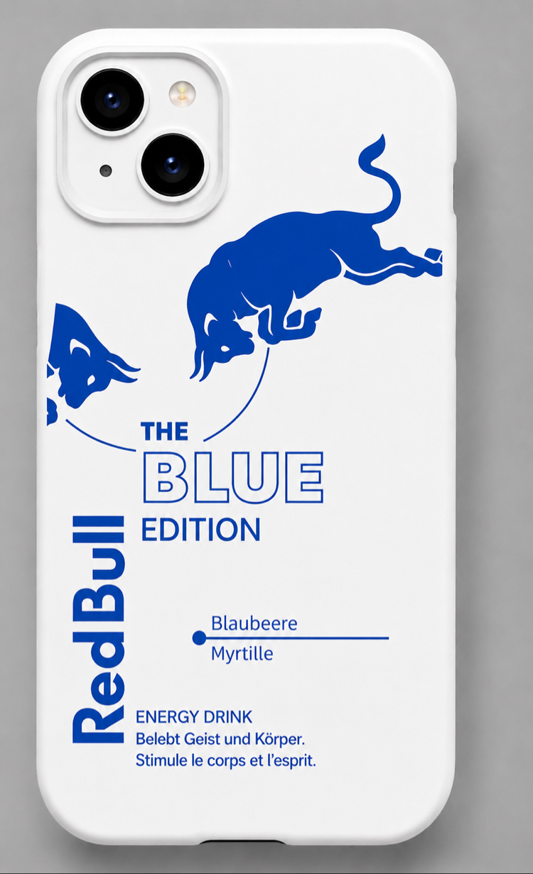IPhone | REDBULL MAVİ Özel Tasarımlı | Lansman Slikonlu Kılıf 