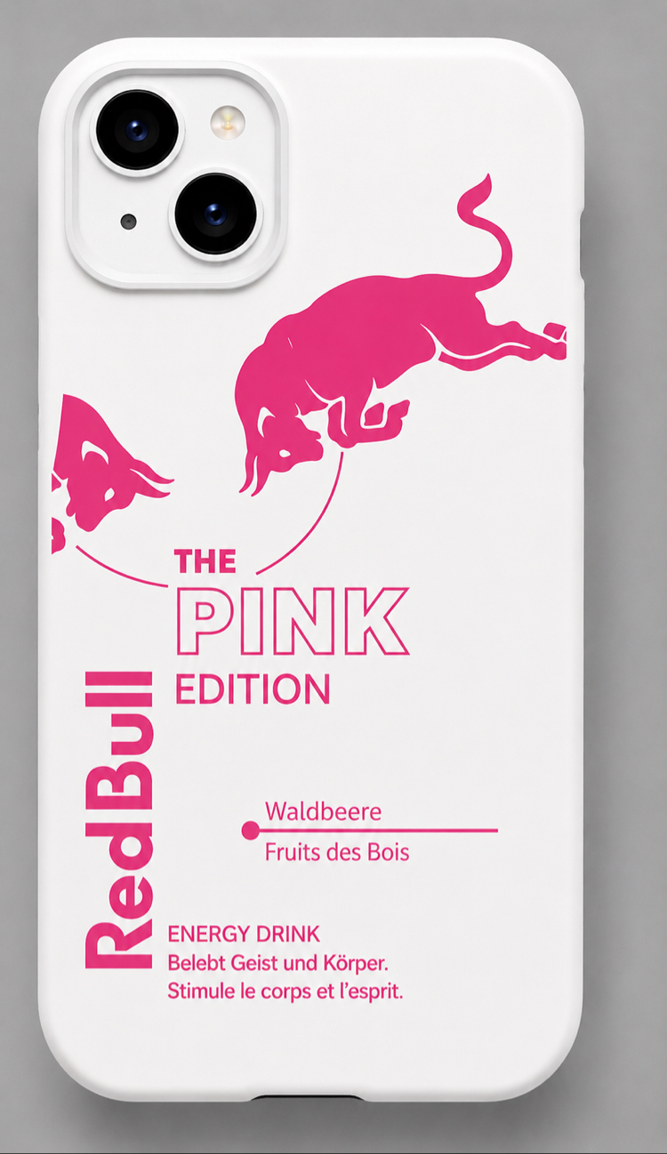 IPhone | REDBULL PEMBE Özel Tasarımlı | Lansman Slikonlu Kılıf 