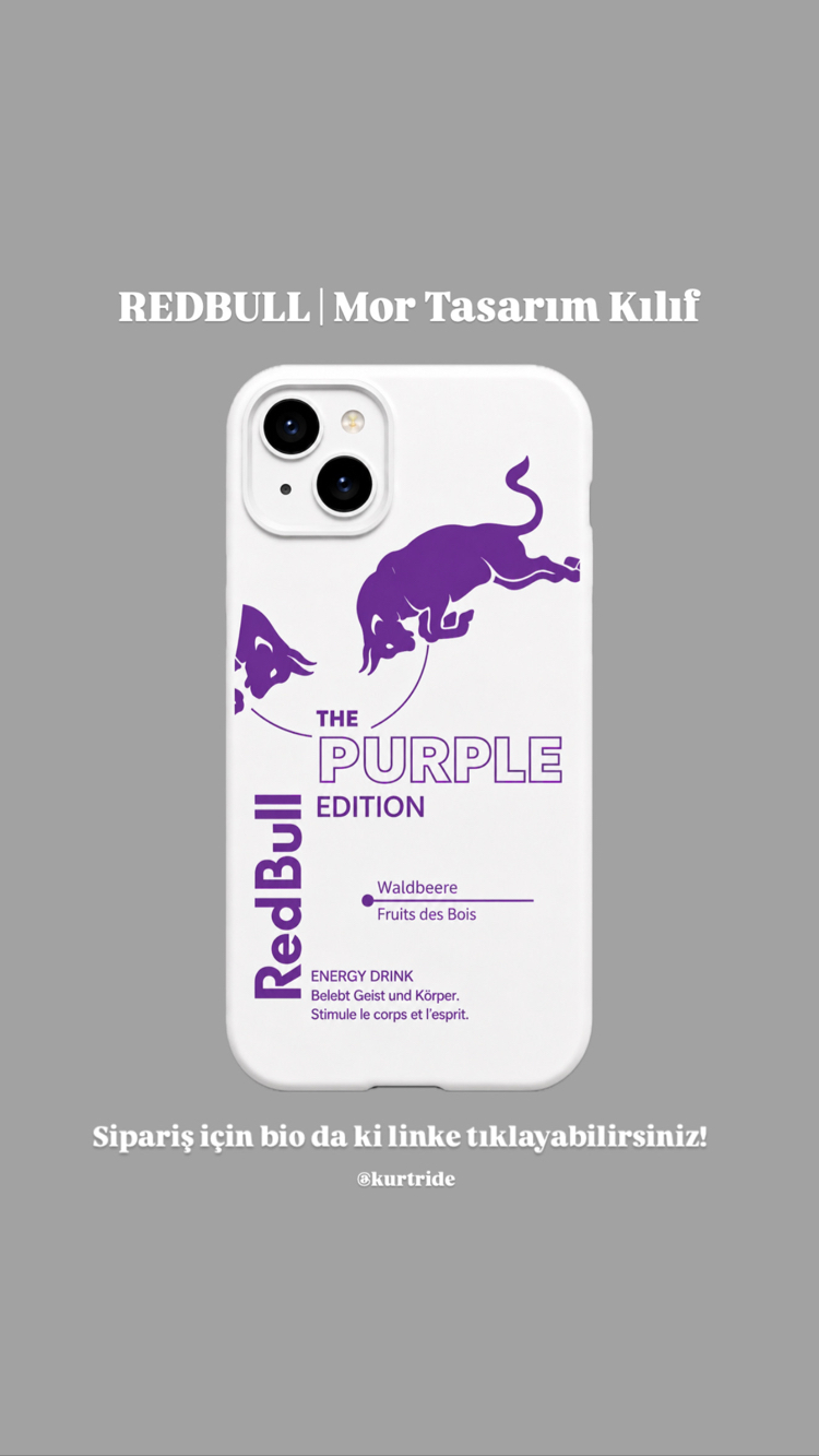 IPhone | REDBULL MOR Özel Tasarımlı | Lansman Slikonlu Kılıf 