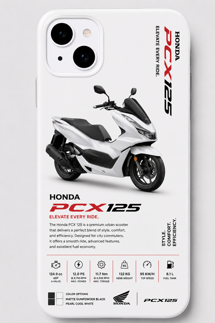IPhone | HONDA PCX 125 Özel Tasarımlı | Lansman Slikonlu Kılıf 