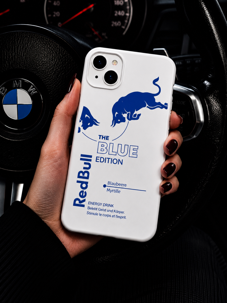 IPhone | REDBULL MAVİ Özel Tasarımlı | Lansman Slikonlu Kılıf 