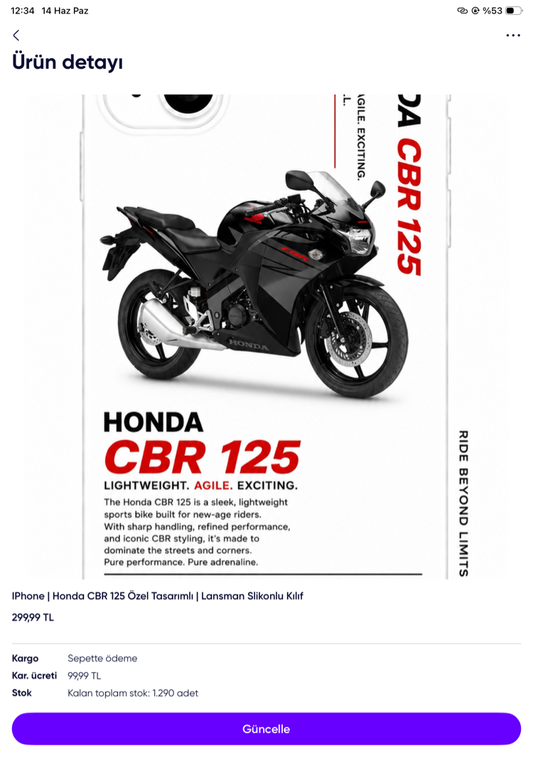 IPhone | HONDA CBR 125 Özel Tasarımlı | Lansman Slikonlu Kılıf