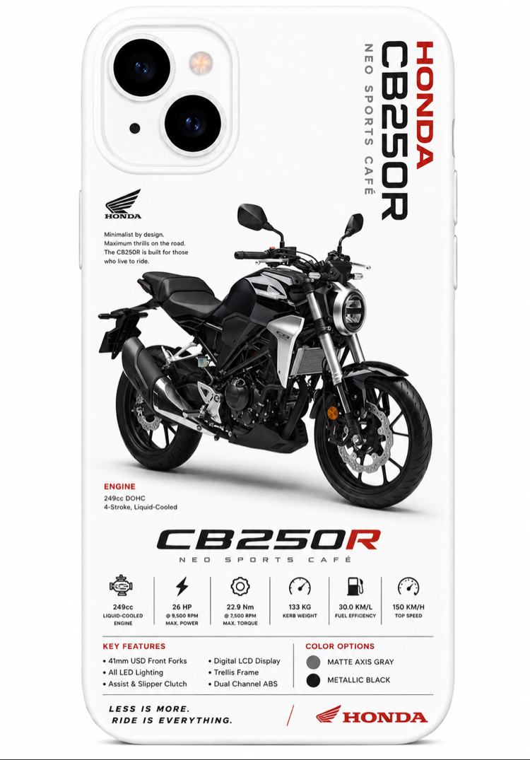 IPhone | HONDA CB250R Özel Tasarımlı | Lansman Slikonlu Kılıf 