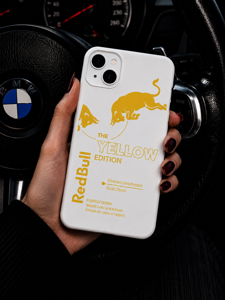 IPhone | REDBULL SARI Özel Tasarımlı | Lansman Slikonlu Kılıf 