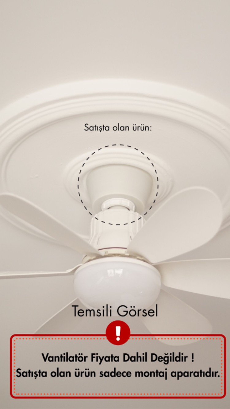 KushKafa e27 (Duy Tipi) Vantilatör Askı Aparatı - Beyaz