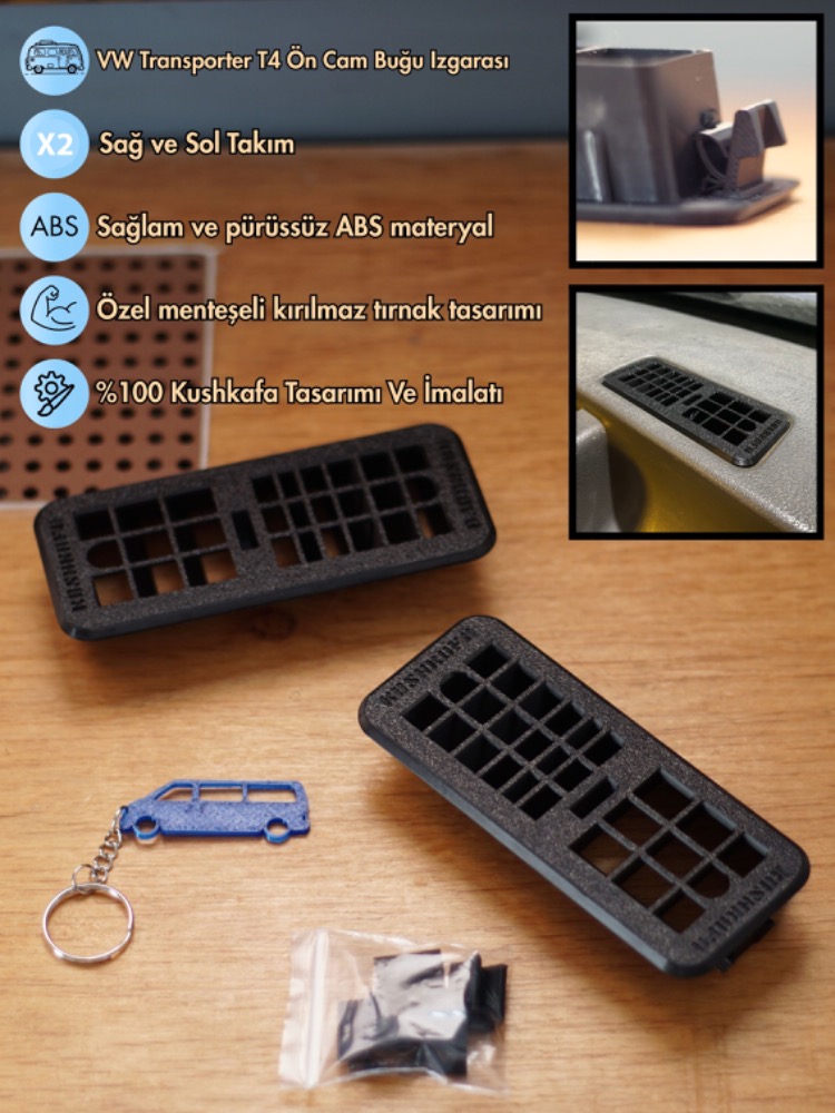 KushKafa Vw Transporter T4 Ön Cam Buğu Izgarası Sağ Sol Takım Kalorifer Menfezi ( 701819071 /