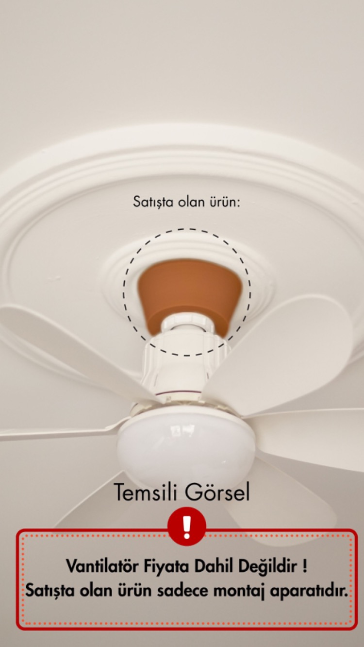 KushKafa e27 (Duy Tipi) Vantilatör Askı Aparatı - Kahve
