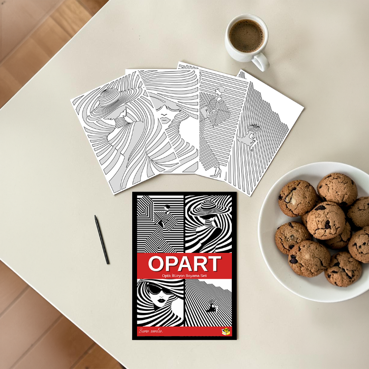 Opart-Optik illüzyon boyama seti