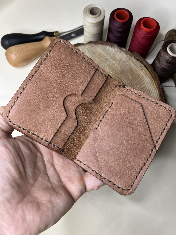 El Yapımı Gerçek Deri Minimal Kartlık