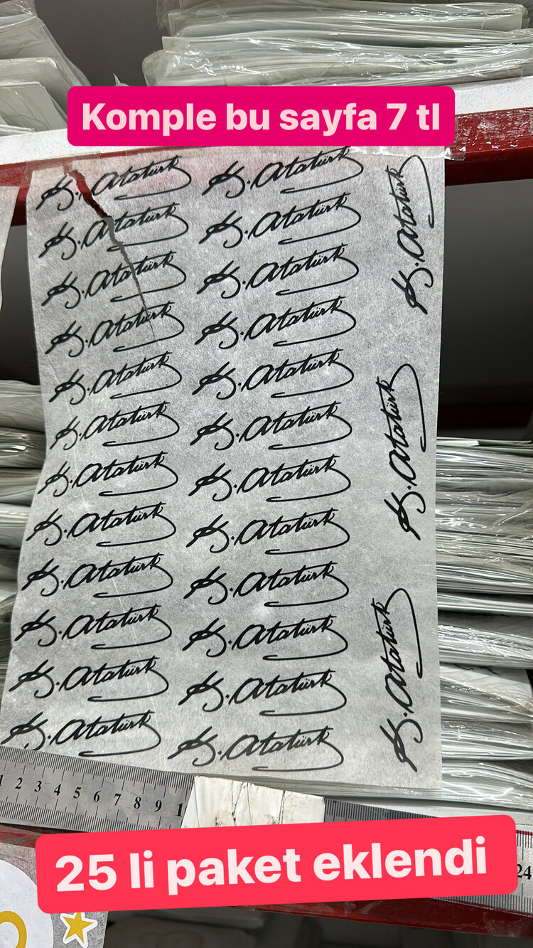 25 li paket Atatürk imza küçük siyah