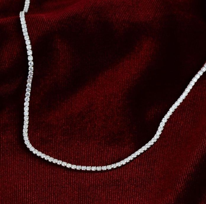 3 mm klasik full taşlı suyolu gerdanlık kolye 