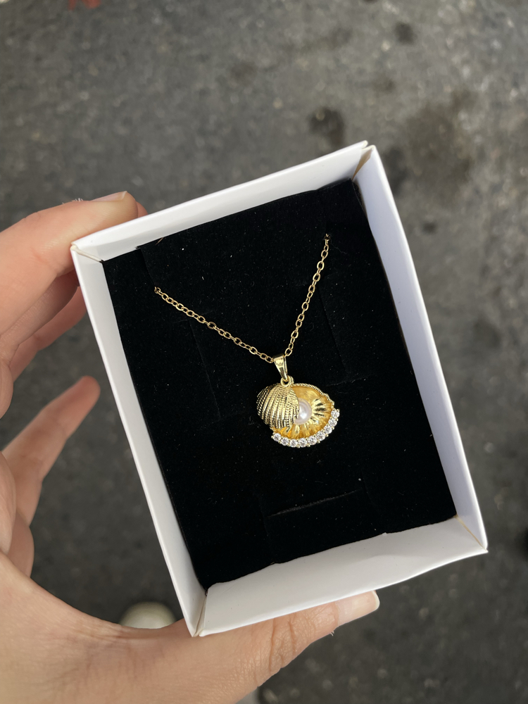 İncili İstiridye Ariel Kolye