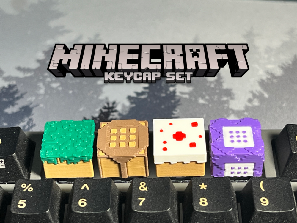 Minecraft Keycap Seti – 3D Baskı ile Özel Tasarım