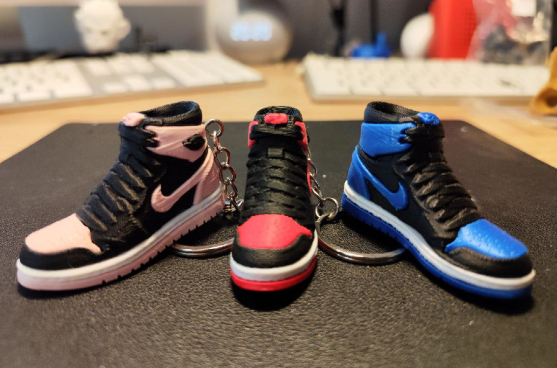 Nike Air Jordan 1 Splitted Keychain – 3D Baskı Mini Sneaker Anahtarlık