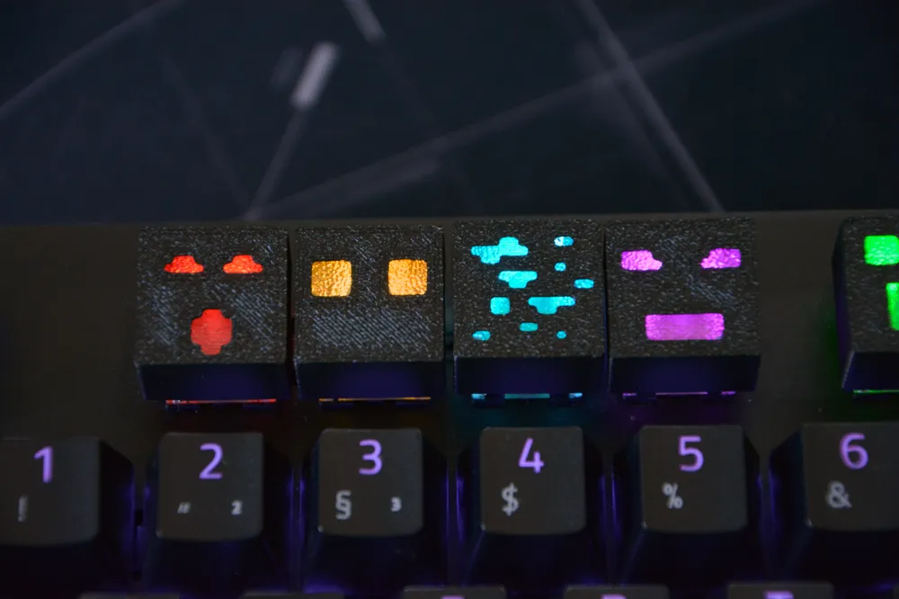 Minecraft Mobs Temalı 3D Keycap Seti