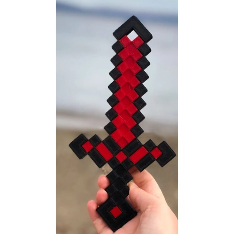 Minecraft Kızıl Taş Kılıç – Redstone Sword | El Yapımı 3D Figür