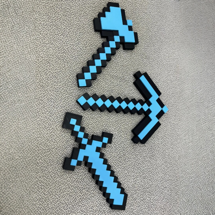 Minecraft Diamond Pick axe,sword Kılıç-kazma- Balta Üçlü Elmas Set