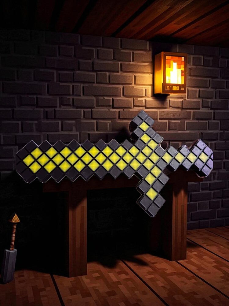 Minecraft Sarı Kılıç – Yellow Sword | El Yapımı 3D Figür