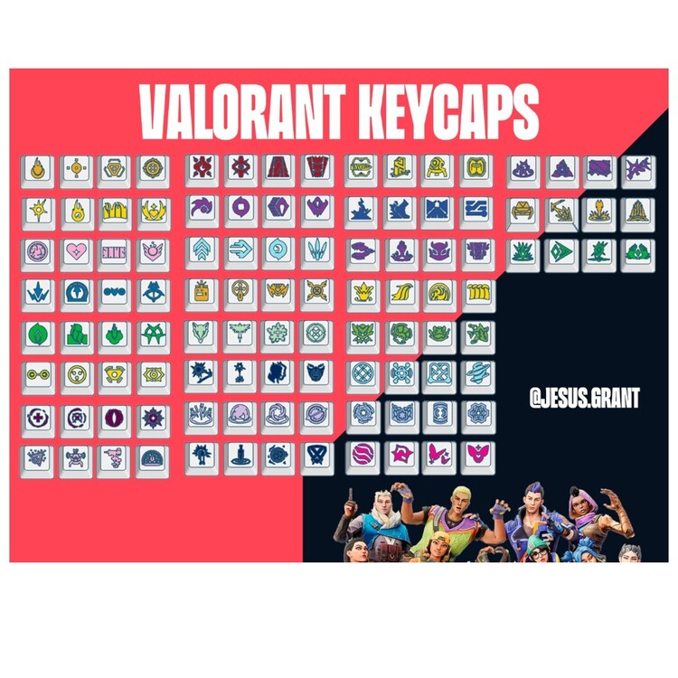 Valorant Agent Keycap Seti – 3D Baskı ile Özel Tasarım