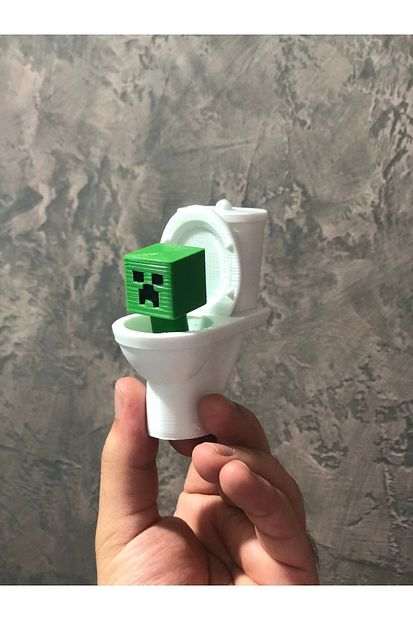 Creeper Skibidı Toıiet Ve Minecraft Ortak Creeper Figür