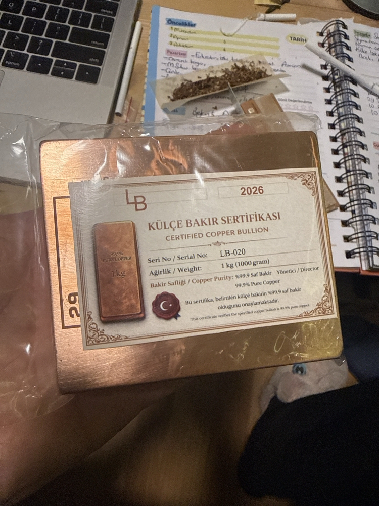 LB | 1 Kg Sertifikalı Saf Bakır